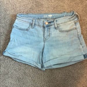 light blue jean shorts
